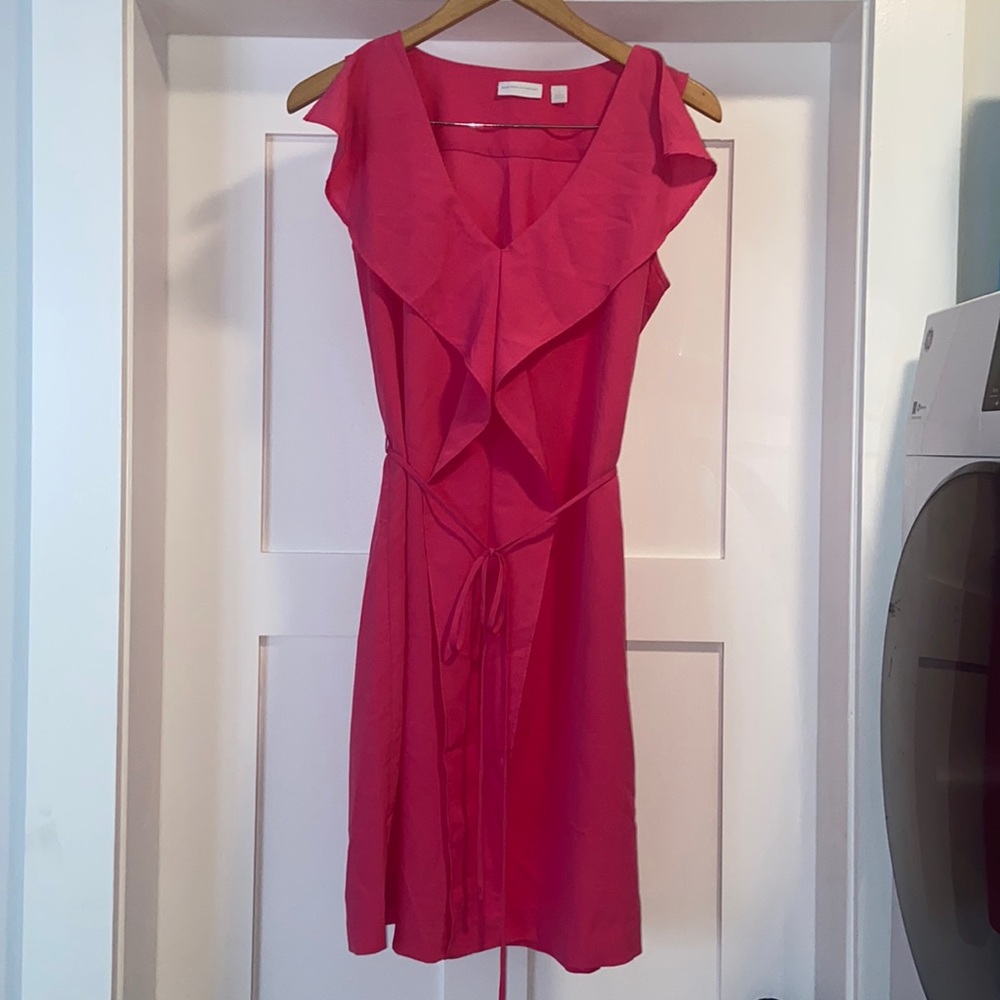 Professional A-Line Waist Tie Pink Dress